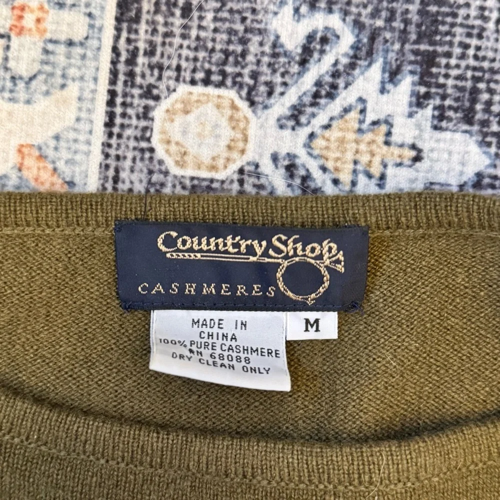 Vintage Country Shop Cashmeres Women’s 100% Pure Cashmere Green Sweater Size M - Picture 6 of 11